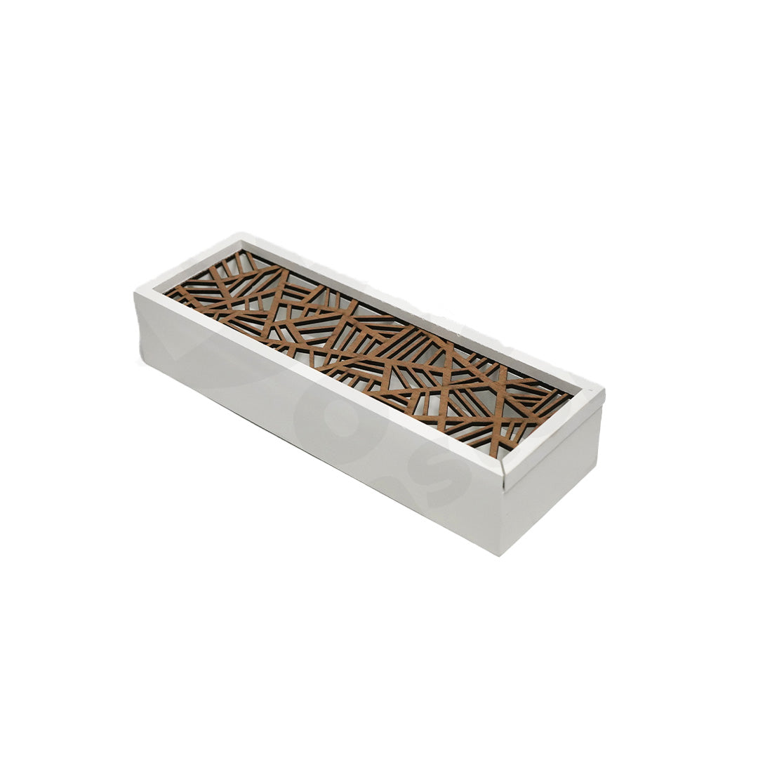 Gift Box 30X11X6Cm Wdn Laser Cut Slide In Lid