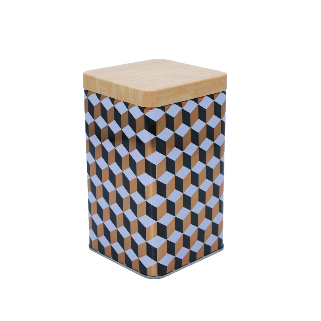 Canister 15X9Cm Square Metal