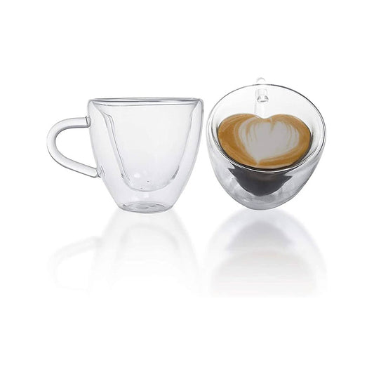 Cup 250Ml Double Wall Heart 9X10Cm