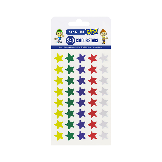 Marlin Star Stickers 240Pc 5 Colour
