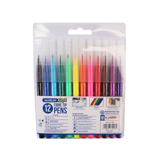 Marlin Fibre Tip Pen 12Pc Set