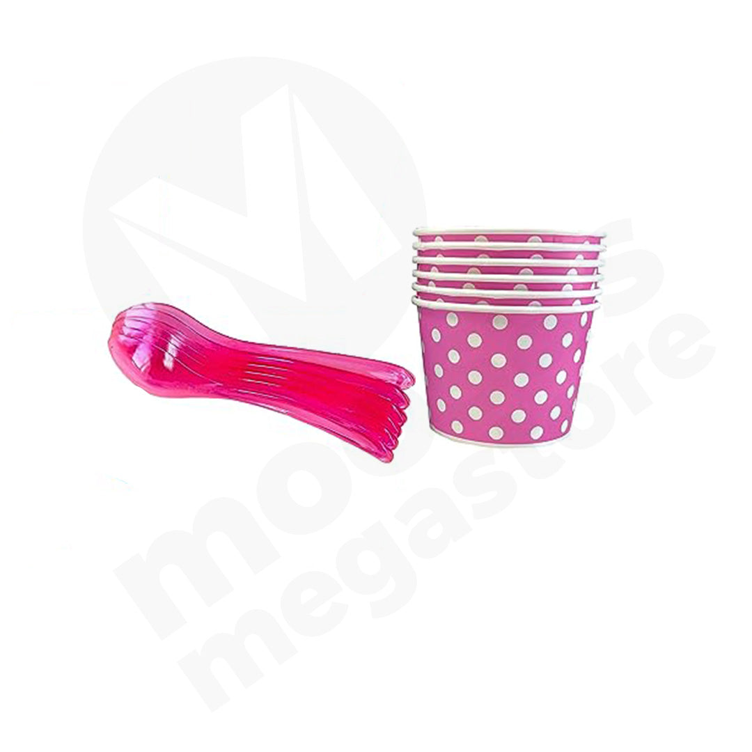 Dessert Ice Cream Cup 6Pc With Spoon