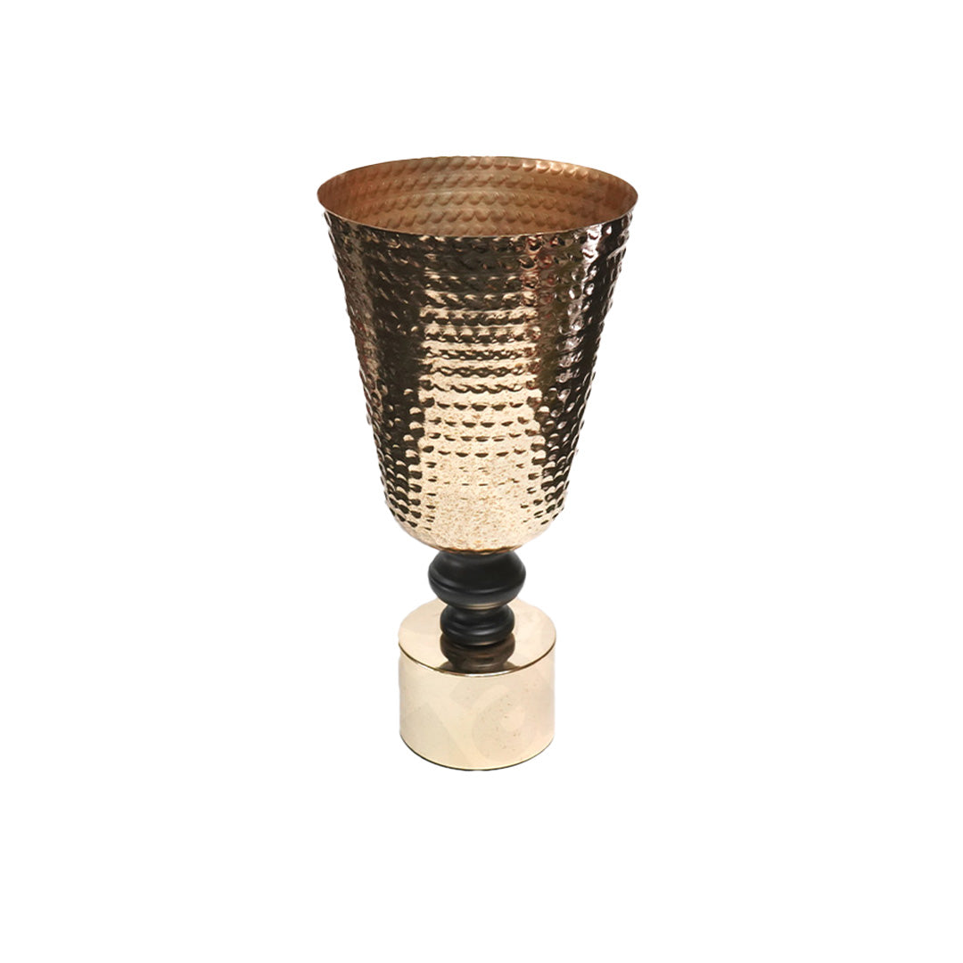 Vase 41X21Cm Wine Shape Metal With Footed Base