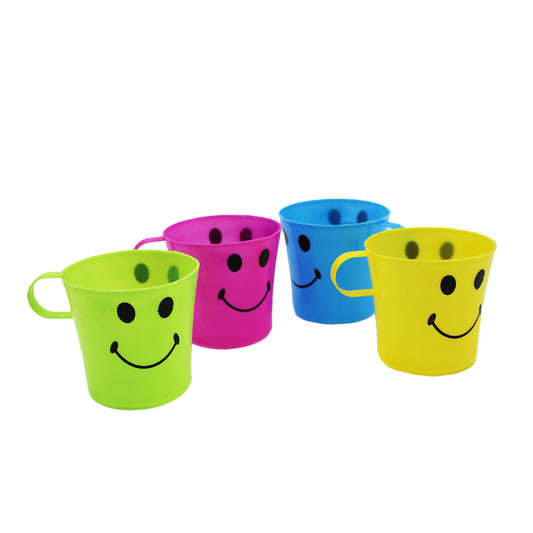 Mug 4Pc Plastic Smiley