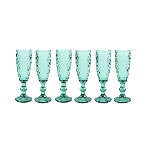 Champagne Glass 6Pc Tinted