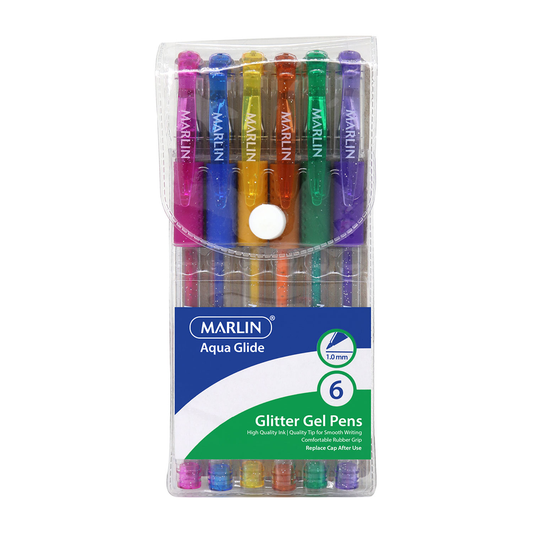 Marlin Pens Glitter Gel 6Pk