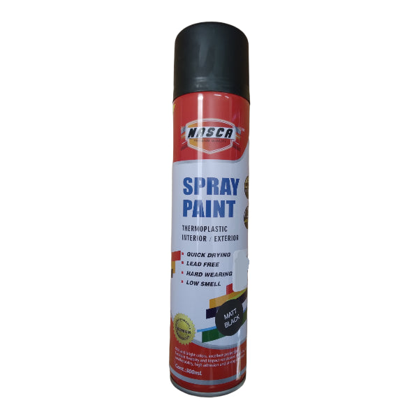 Spray Paint 300Ml Matt Black Nasca