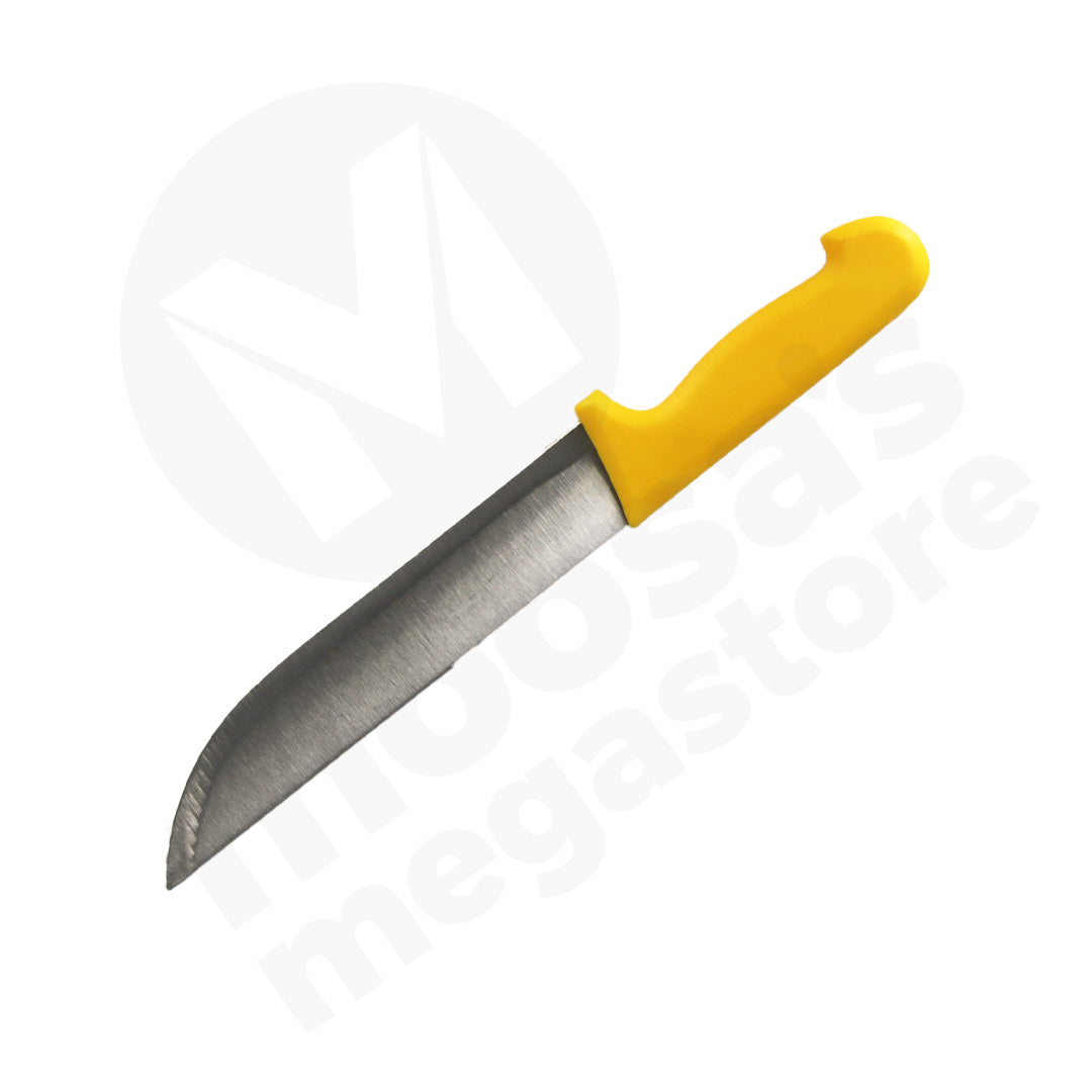 Knife Butcher 8In Red/Yellow Handle Baishun