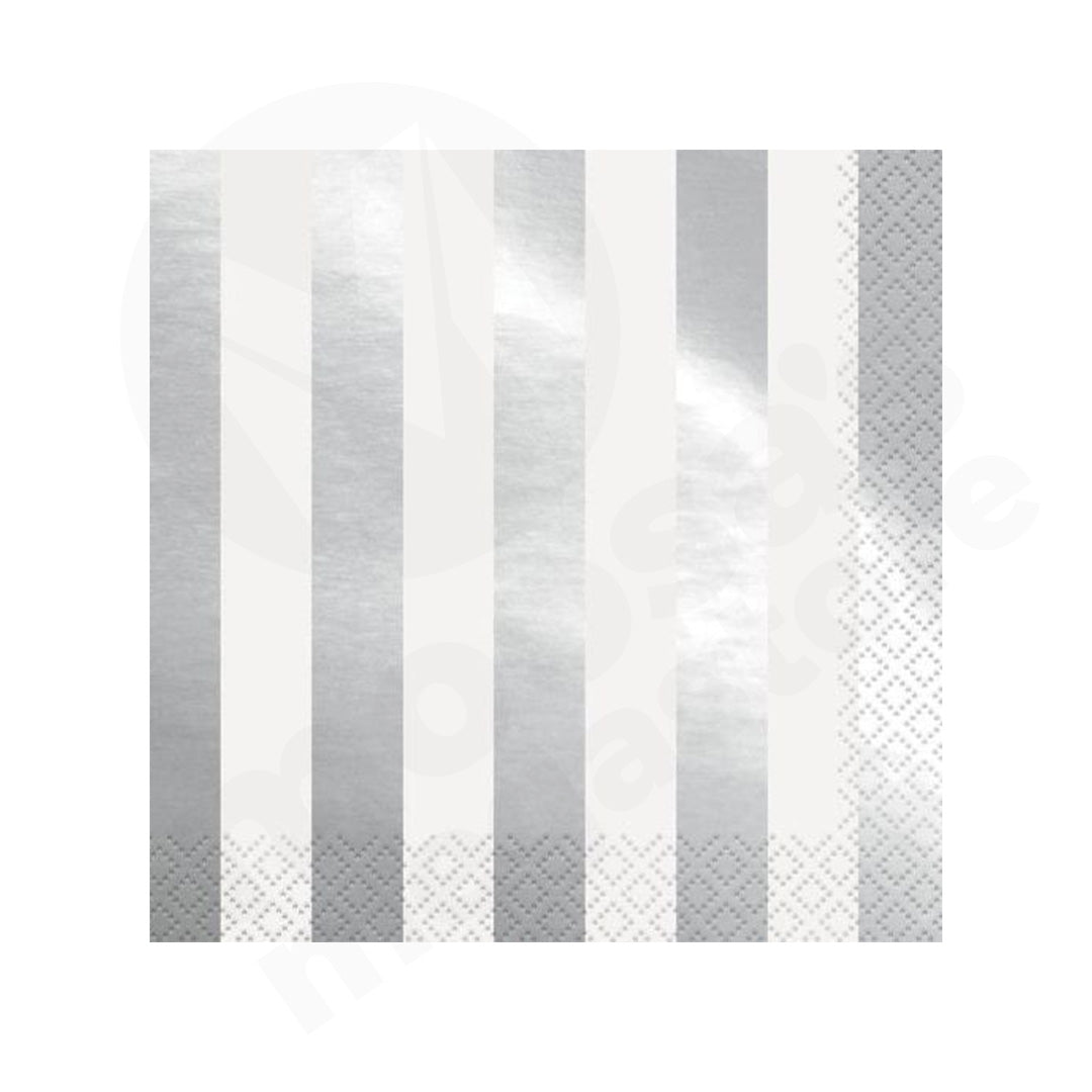Serviette 16/20Pc 2Ply Gold/Silver Foiling/Marble