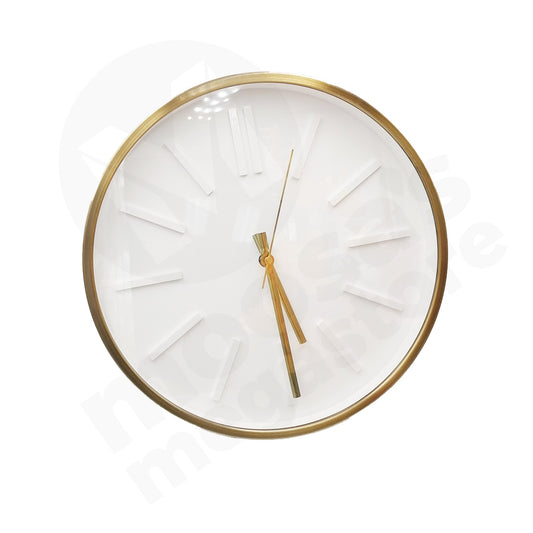 Clock Image 33Cm Round Sterling White Gold Frame