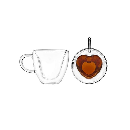 Cup 160Ml Double Wall Heart 8X8.5Cm