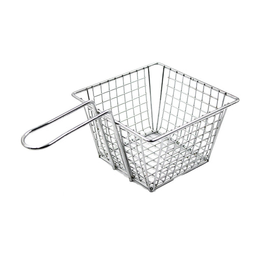 Fryer Basket 13X13Cm Square Silver With Handle