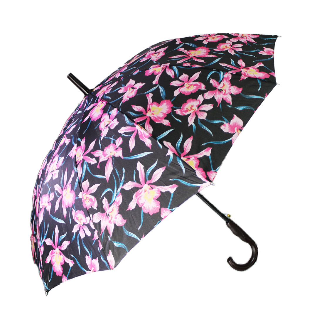 Umbrella 57Cm Asst Print Curve Handle