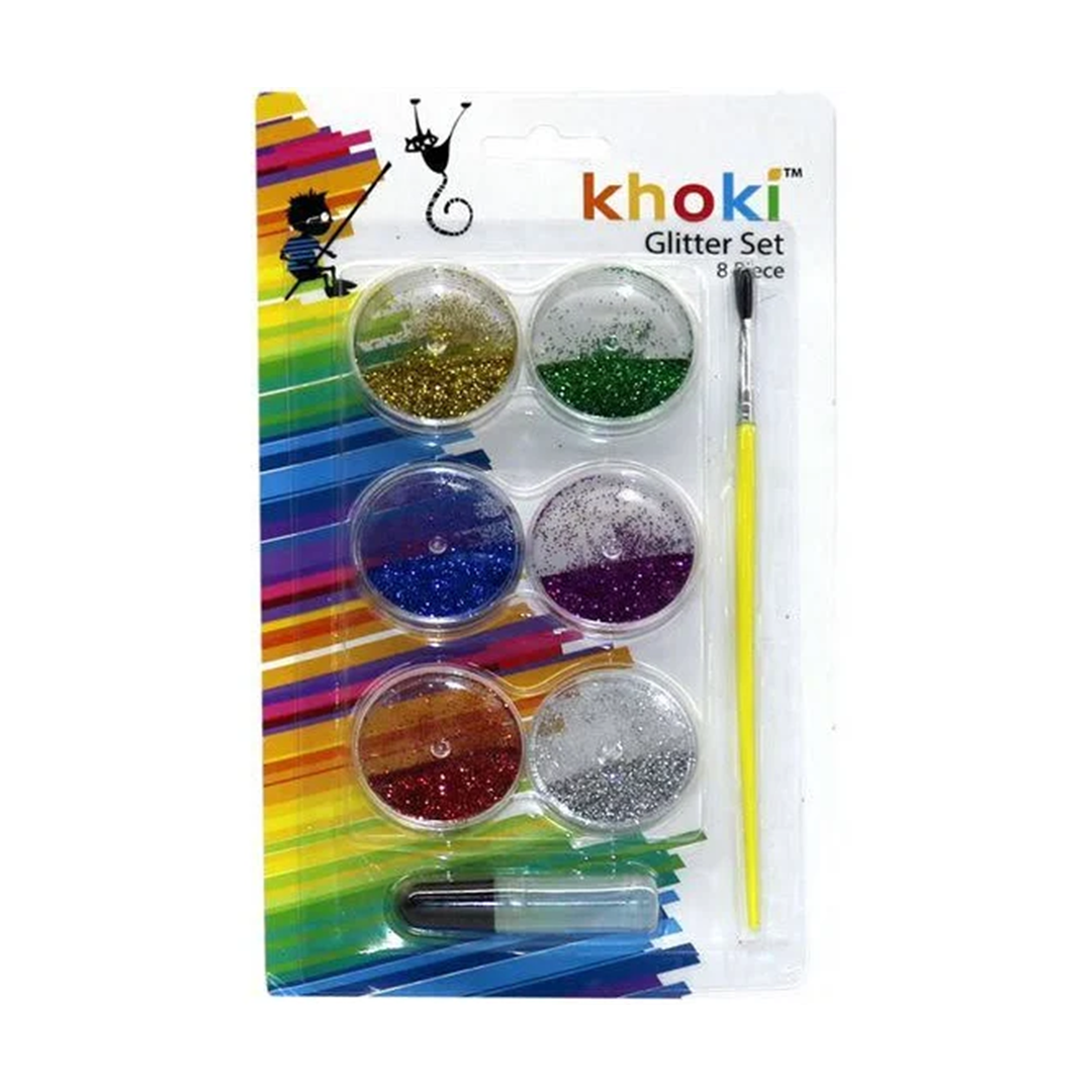 Art & Craft Glitter Set 8Pc Khoki