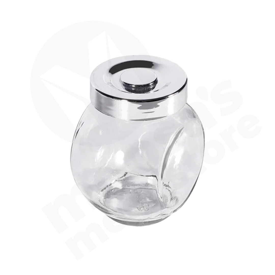 Jar 8X5Cm Clear Sgold Lid Angled