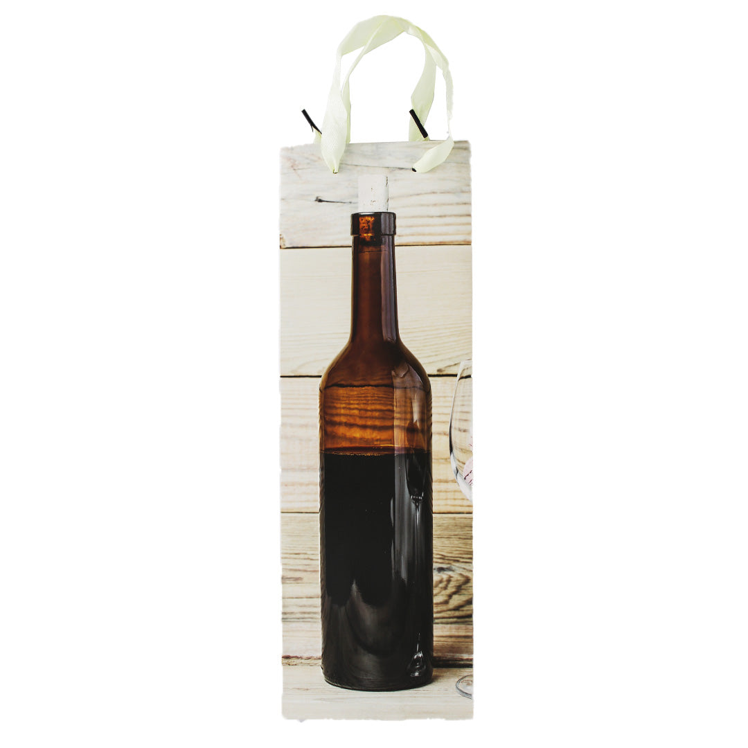 Gift Bag 36X12X9Cm Wine With Ribbon