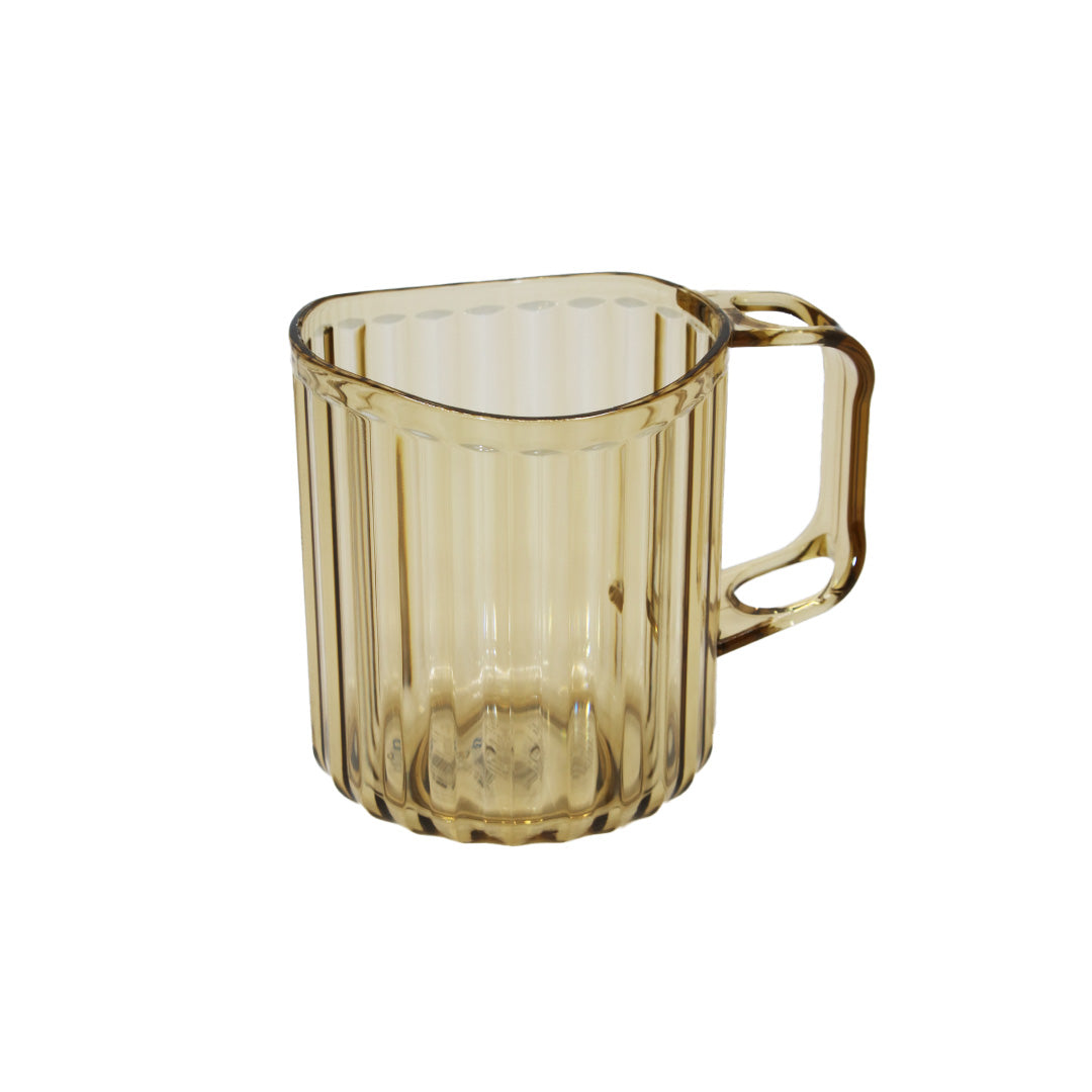 Mug 10X9Cm Embossed Tinted Plastic Assorted