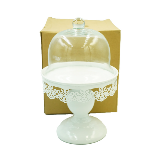 Cake Stand 15X13Cm .Tl With  Glass Dome Lid