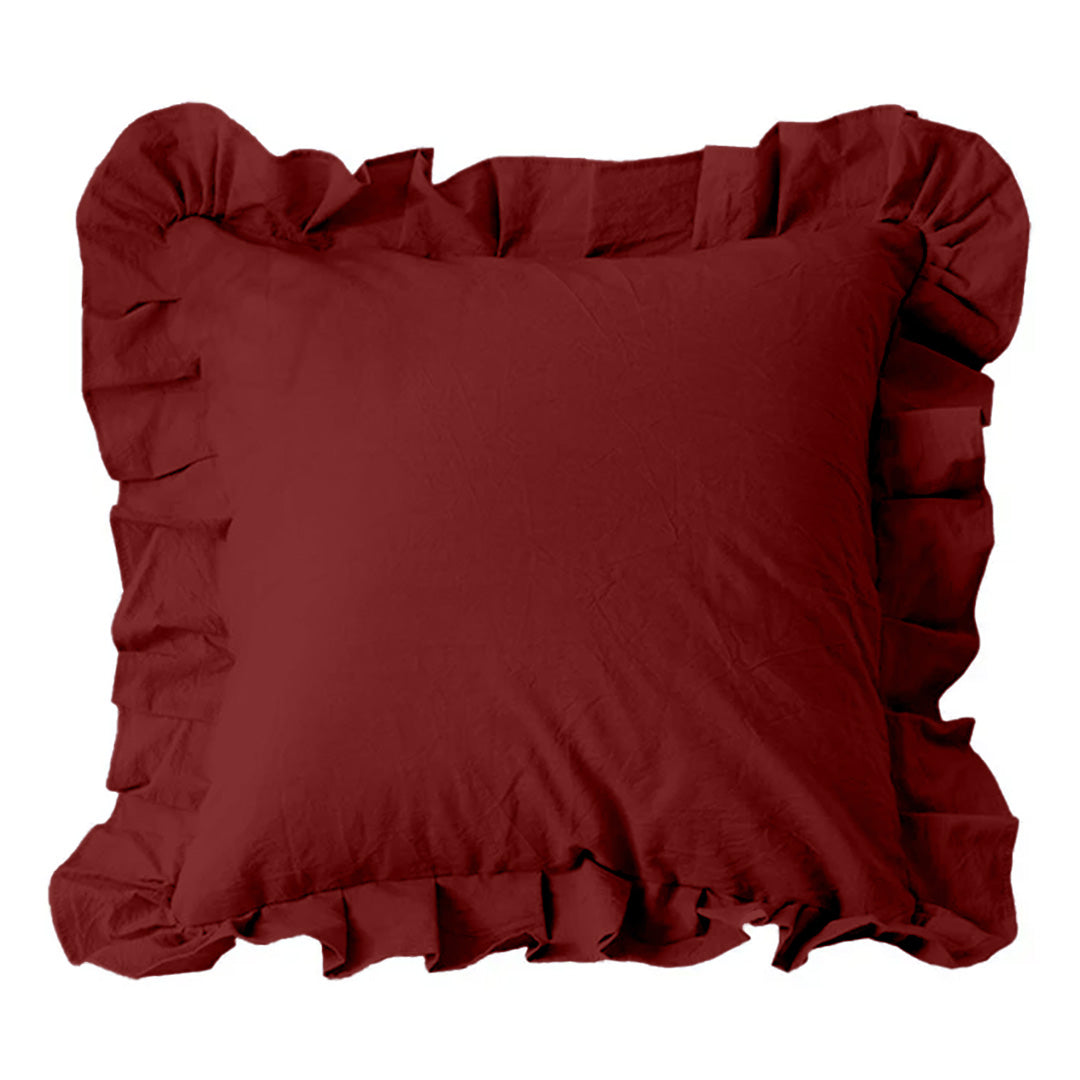 Pillow Case Burgundy Continental Frill Richmont