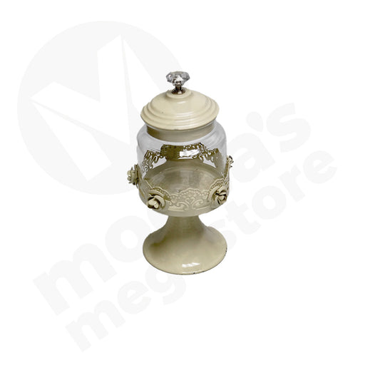 Candy Jar 19X8.5Cm Metal/Glass Footed