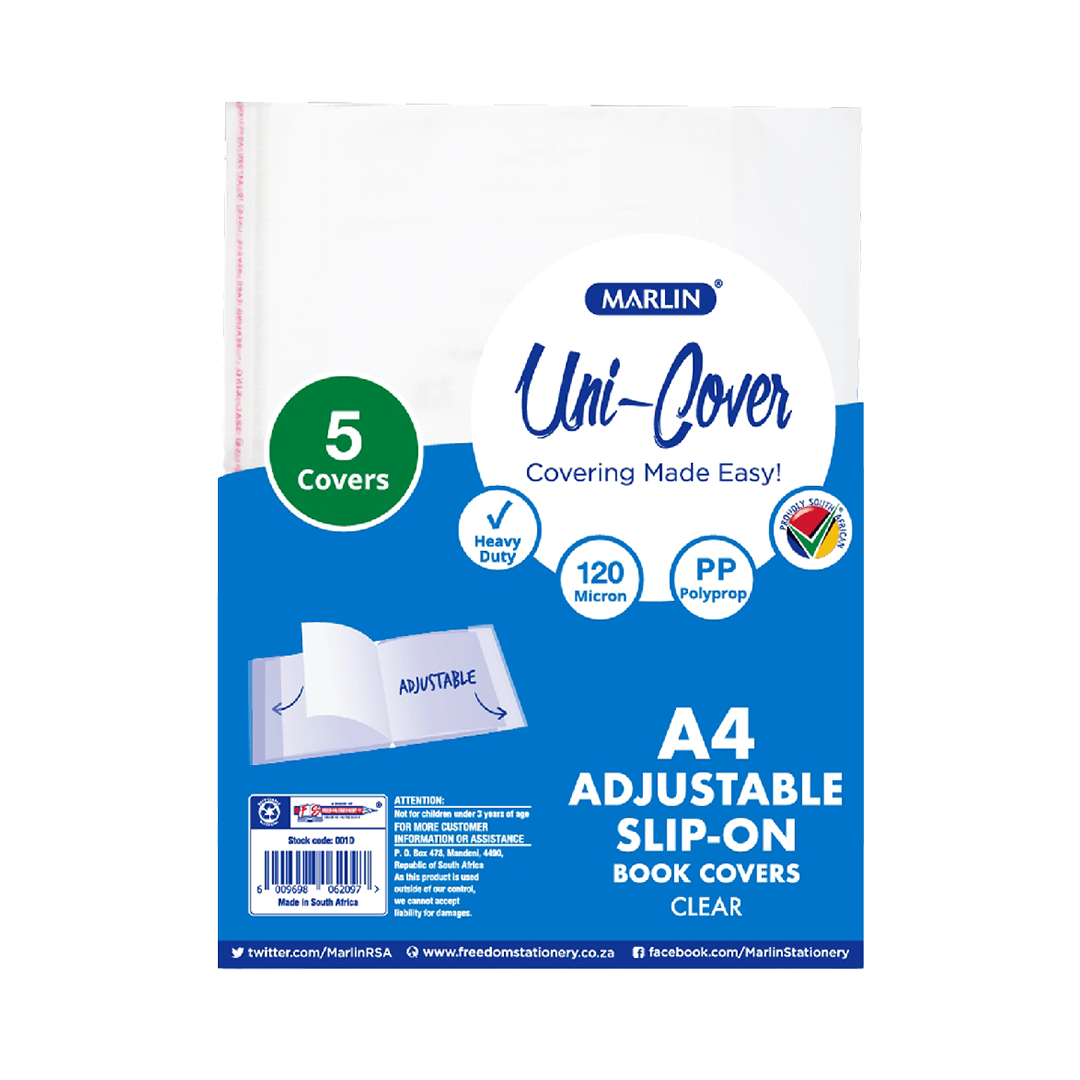 Marlin Book Cover A4 5Pc Heavy Duty Slip On
