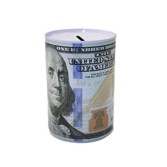 Toys Money Tin 12X8Cm Round  Assorted Prints