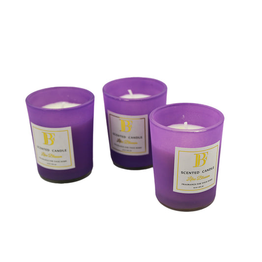 Candle 3Pc In Tinted Glass Gift Box