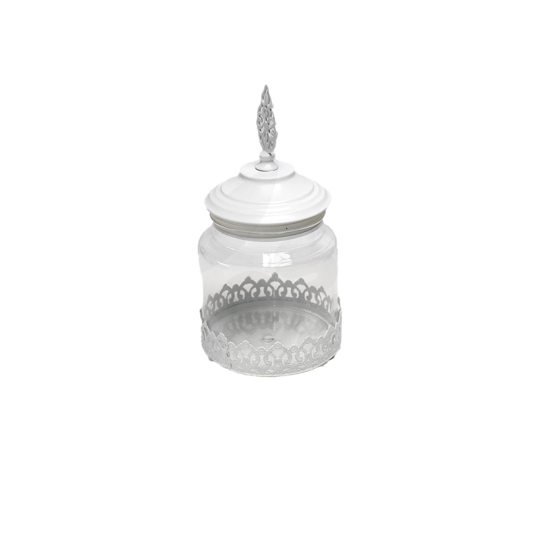 Candy Jar 14X12Cm With Metal Lid & Base