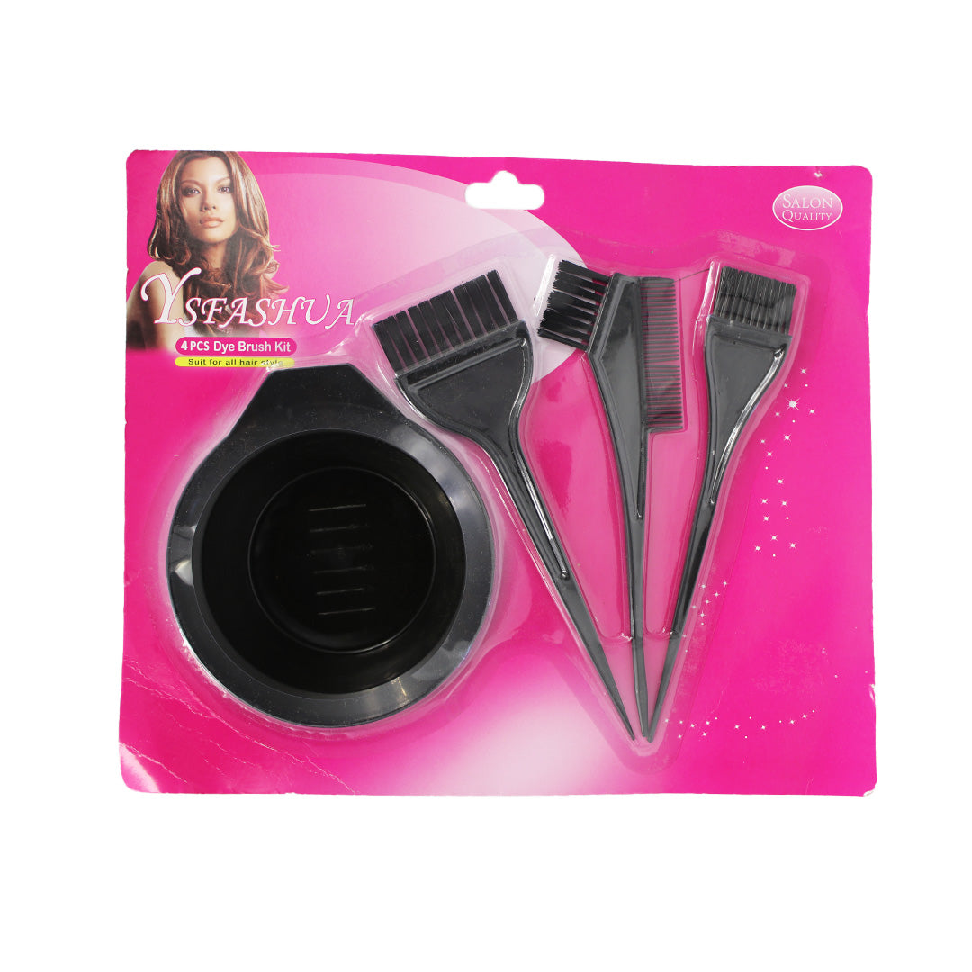 Hair Dye Brush Set 4Pc Including  Bowl Carded