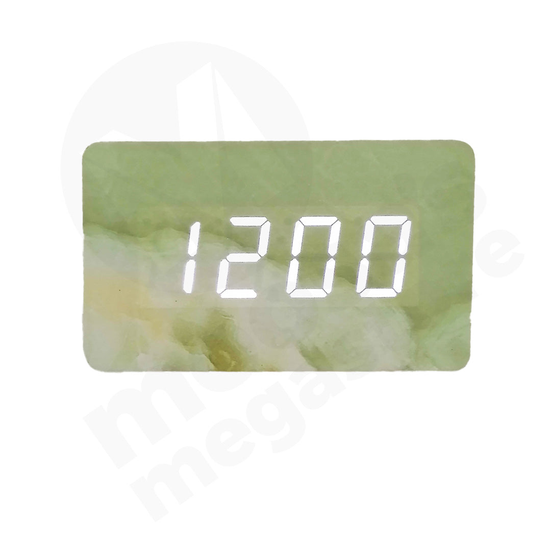 Clock Led Digital 10X6X4Cm Marble Look