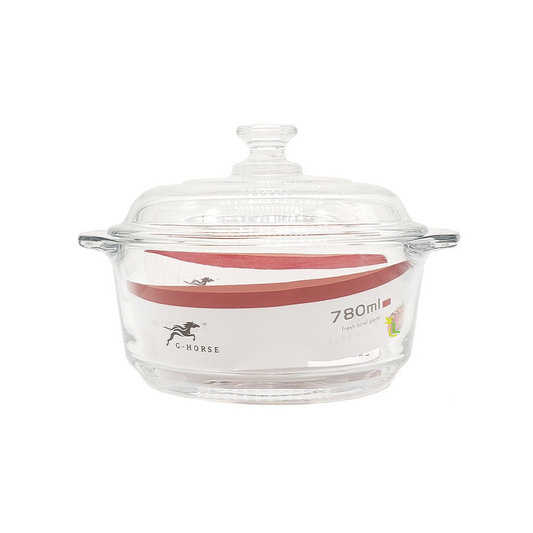 Casserole 780Ml 15X7Cm With Lid Clear G-Horse