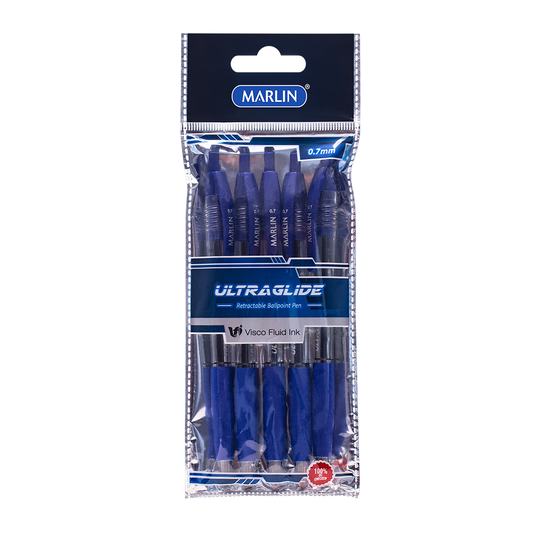 Marlin Pen 5Pc Ultraglide Blue Retractable