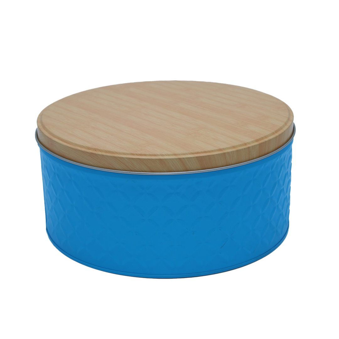 Cake Tin 20X9.5Cmcm Round Embossed 2Tone