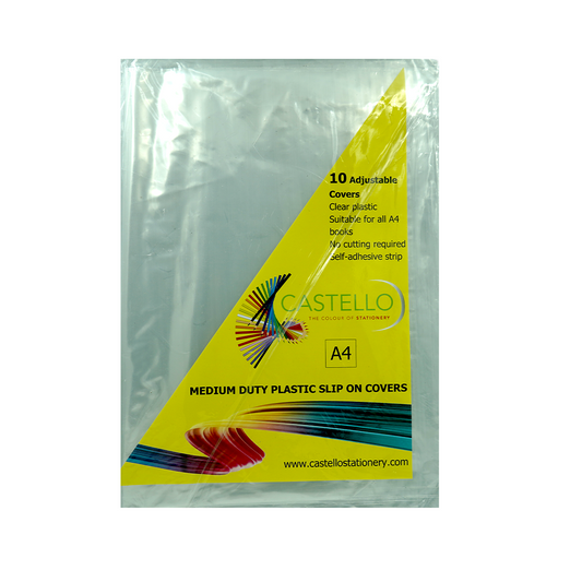 Castello A4 Adjustable Slip On Book Cover Clear