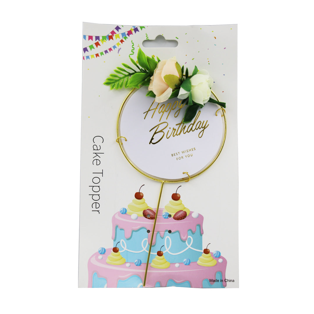 Cake Topper With Flower Carded