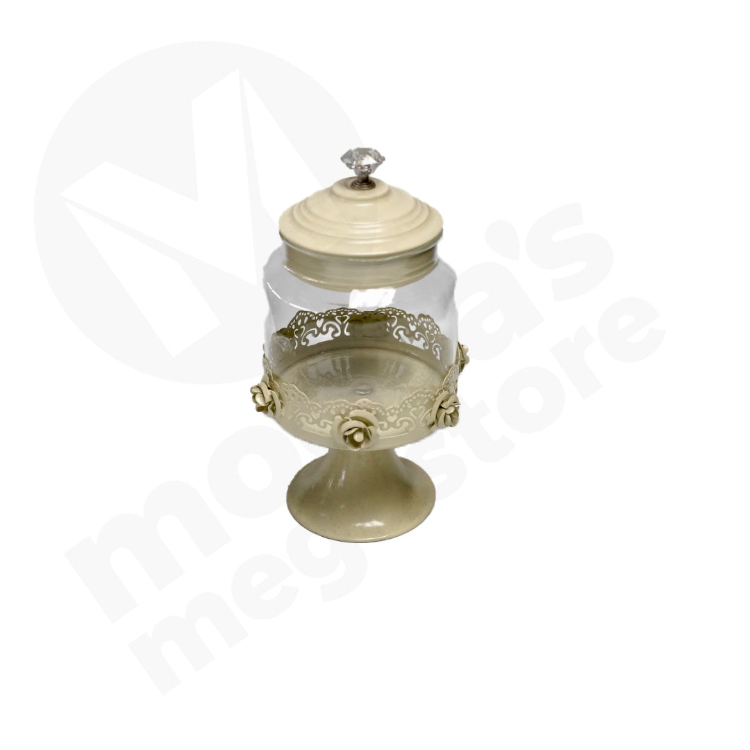 Candy Jar 21X10Cm Metal/Glass Footed
