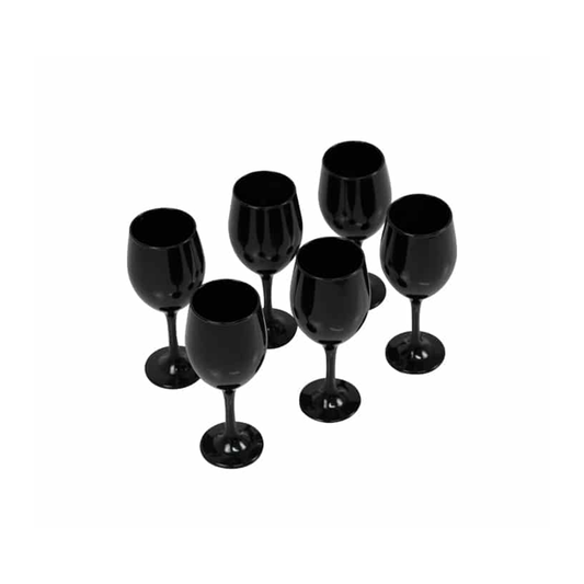 Tumbler 6Pc Wine Black 15X6Cm Kd