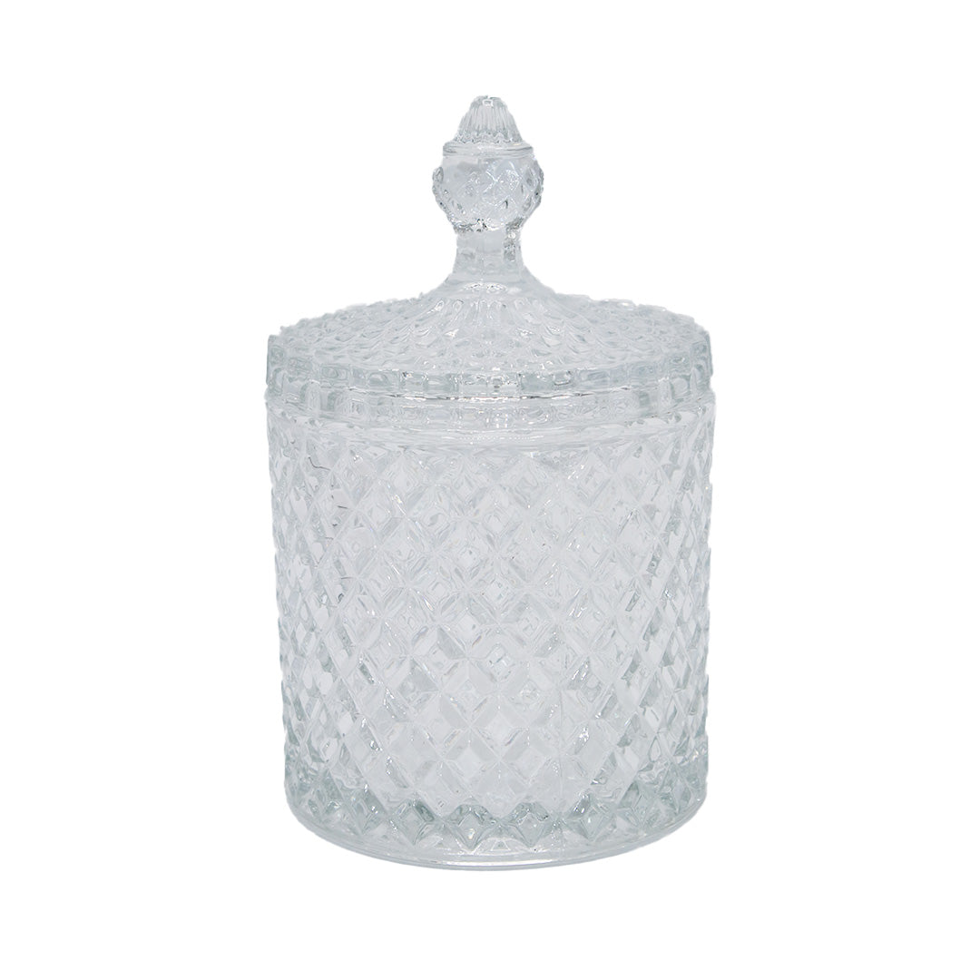 Candy Jar 10X10Cmcm Clear Embossed Deli Glass