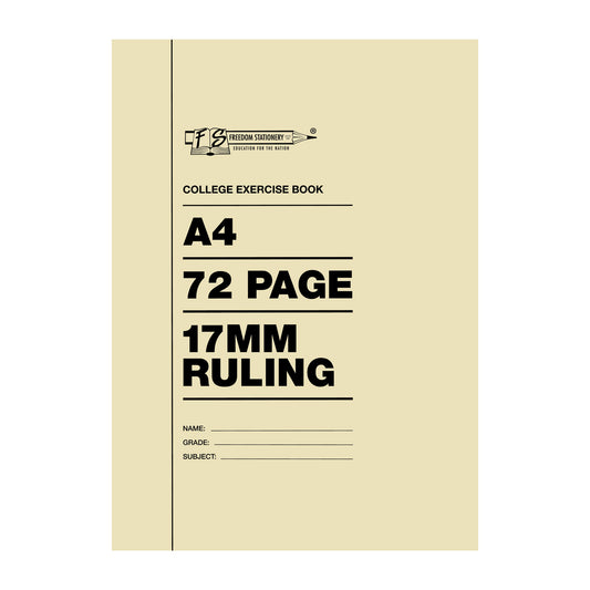 College Exercise Book 72/A4 17Mm Ruling