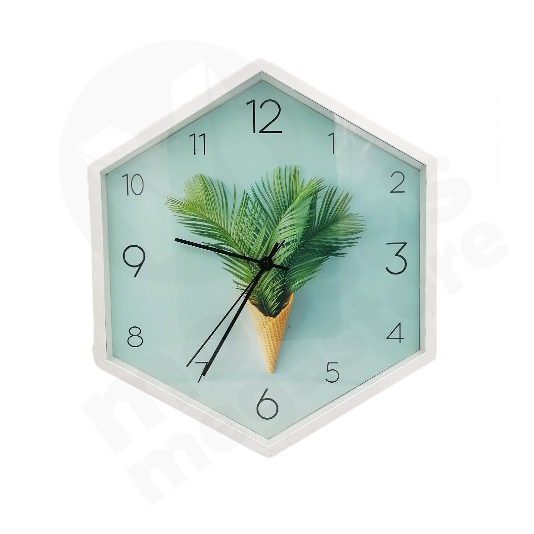 Clock Image 34X30Cm Hexagon Shape