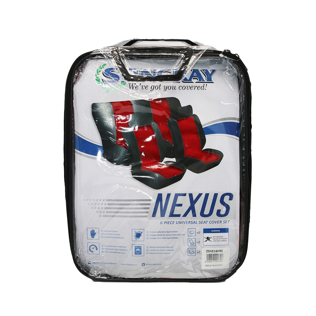 Car Seat Cover 6Pc Red Nexus