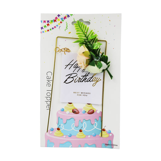 Cake Topper With Flower Carded
