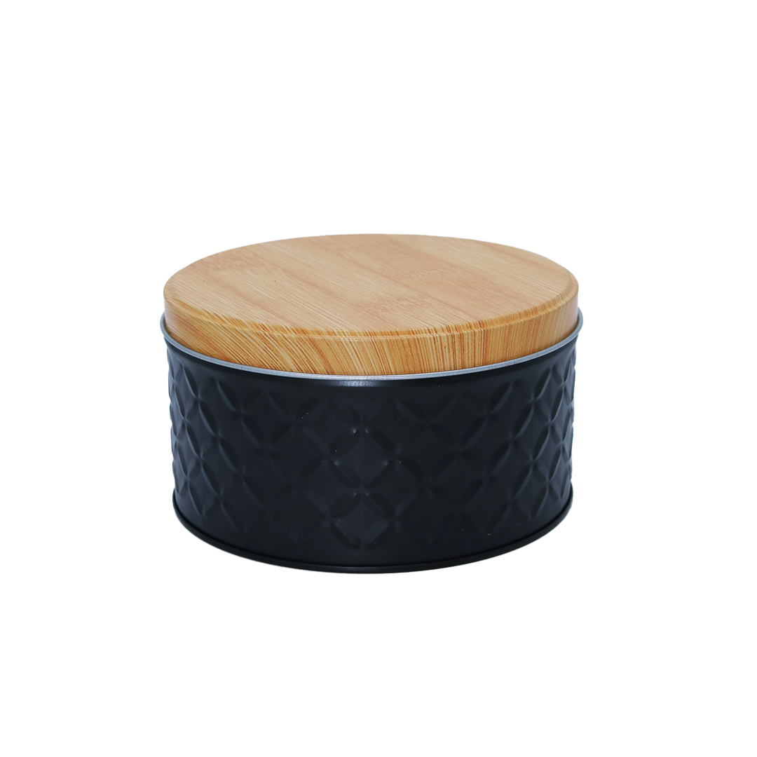 Cake Tin 13.5X7.5Cmcm Round Embossed 2Tone