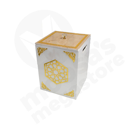 Storage Box 26X20Cm Square Wooden Laser Cut Design