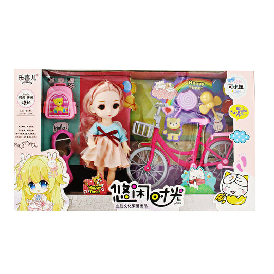 Doll Toy 15Cm With Cycle & Accessories