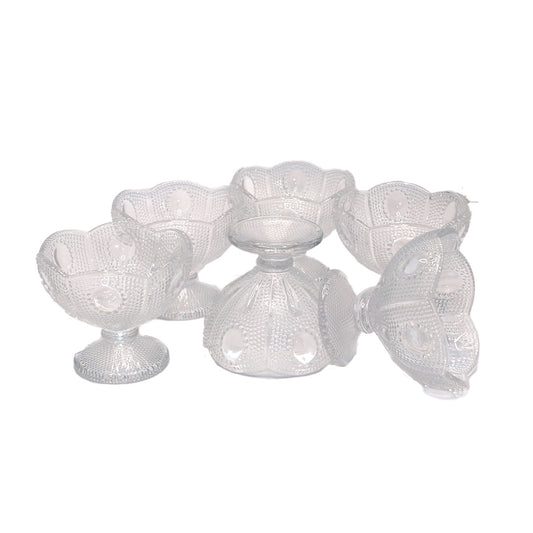 Ice Cream Cup 6Pc 10X9Cm Clear Embossed