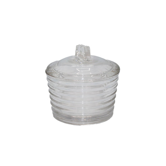 Candy Bowl 6X10Cm With Lid Clear Ribbed Lirmartur