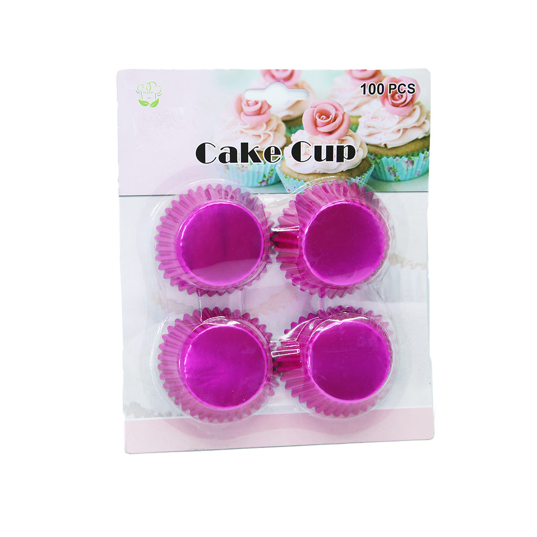 Cake Cups 100Pc Metalic Plain Carded