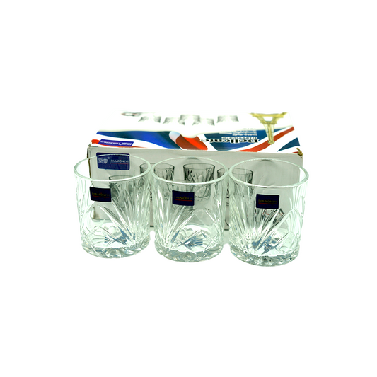 Tumbler 6Pc Whisky 9X8Cm Clear Embossed Dm313