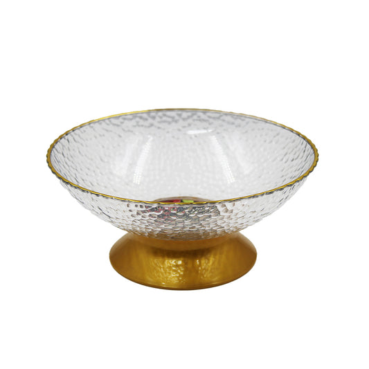 Fruit Bowl 20X6.5Cm Deep Embossed  Plastic Footed